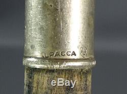 1920 Antique German Gayer&Krauss Alpacca Nickel Silver Wooden Walking Stick Cane