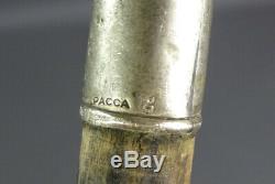 1920 Antique German Gayer&Krauss Alpacca Nickel Silver Wooden Walking Stick Cane