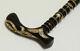 3 Handcrafted Mother Of Pearl Inlaid Ebony Wood Stick, Wooden Walking Cane #09
