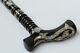 34 Handmade Ebony Wood Walking Cane Stick, Mother Of Pearl Inlay Wooden Stick