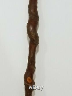 37 Vintage Vine Twisted Wooden Walking Stick Cane Beautiful Brown Bark