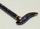 40 Lapis And Mother Of Pearl Inlaid Wooden Walking Stick Cane, Ebony Wood Stick