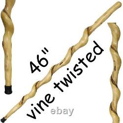 42 Natural Vine Twisted Ash Wooden Hiking Stick Cane Wooden Walking Stick U46