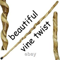 42 Natural Vine Twisted Ash Wooden Hiking Stick Cane Wooden Walking Stick USA