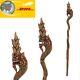 48 Hand Carved Teak Walking Stick Wooden Cane Naga Snake Collectible Buddhism