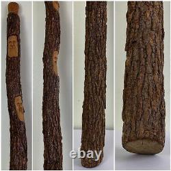 53.5 wooden walking stick / cane hand carved faces