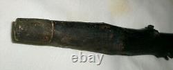 ANTIQUE HUGE MAN BLACK IRISH SHILLELAGH HARD WOOD WALKING ART STICK CANE w CAP