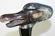 Antique Hand Carved Hand Paintd Duck Head Withopen Mouth Wooden Cane Walking Stick