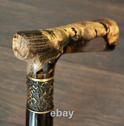 Acrylic Walking Cane Walking Stick Wooden Handmade Bronze Parts Stabilized Burl