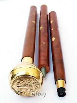 Anchor Brass Head W Handle Victorian Design Wooden Walking Stick cane Best gift