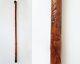 Antique 1800's Asian Hand Carved Bamboo Wooden Cane Walking Stick Japanese Read