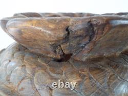 Antique 19th C Wooden Snake Pot Umbrella Walking Stick Stand Asian Wood Carving