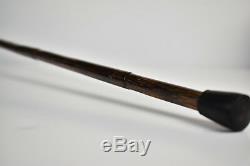 Antique Bamboo Wooden Walking Stick Cane w. Silver Handle Martin Mayer 1900's
