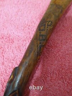 Antique Beautiful Hand Carved American Indian Wooden Indian Cane Walking stick
