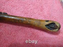 Antique Beautiful Hand Carved American Indian Wooden Indian Cane Walking stick