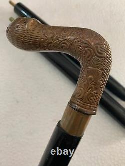 Antique Brass Handle Wooden Vintage Walking Cane Antique Style Stick Style gift