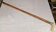 Antique Cane Walking Stick Maple Withsterling Silver Collar