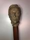 Antique Collectible Brass Style Men's Head Cane Solid Wooden Walking Stick