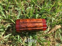 Antique Deco Bakelite faturan Chery wooden texture walking stick handle (m2074)