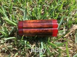 Antique Deco Bakelite faturan Chery wooden texture walking stick handle (m2074)
