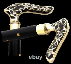 Antique Designer Brass Handle Antique Style Victorian Cane Wooden Walking Stick