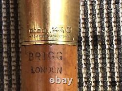 Antique English 18K Gold Top Fine Dress Cane Walking Stick Brigg London