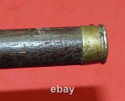 Antique German Silver Handle Black wooden Vtg Cane Walking Stick 19th century