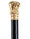 Antique Gold-filled Knob / Handle Black Ebony Wood Cane, Walking Stick 36