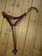 Antique H/m Silver 1904 Wooden Tripod Walking Stick With Leather Seat. (hatton)