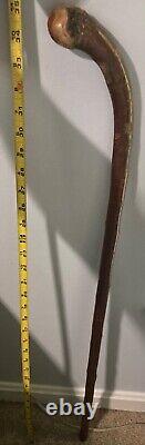 Antique Irish Shillelagh Walking Stick, Natural Burled Hardwood, 35 in. (5'8-6')