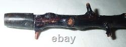 Antique Man Irish Black Thorn Shillelagh Walking Stick Tree Wood Art Cane 35.5