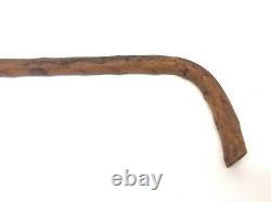 Antique Old Handmade Curved Wood Wooden Walking Stick 36.5 Cane