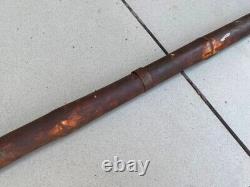 Antique Old Iron Wooden Hand Crafted Walking Safety Stick Mace