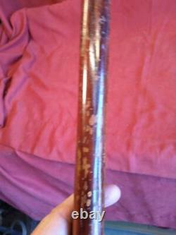 Antique Old Mens Mans Cane Walking Stick Wood Wooden 14K 14 Karat Gold Band