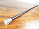 Antique Solid Silver Handle Mounted Cane Walking Stick Wooden Evening Accessory
