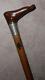 Antique Solid Wooden Hand Carved Foot Walking Stick/dress Cane -card Suits Theme