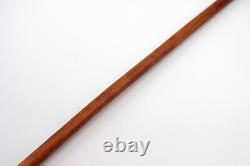 Antique Sterling Band Crook Handle Wooden Walking Stick Cane 34, Light & Strong