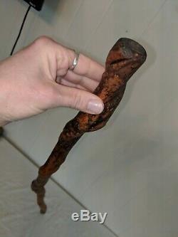 Antique Vintage 37 Wood Wooden Twisted Rustic Walking Stick Cane