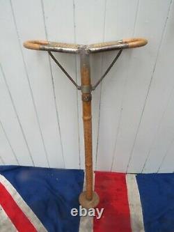 Antique Vintage Wooden Whicker Picnic Country Walking Gentlemans Shooting Stick