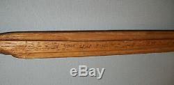 Antique Vtg Dated 1918 Folk Art Carved Wooden Cane Bible Verses Walking Stick