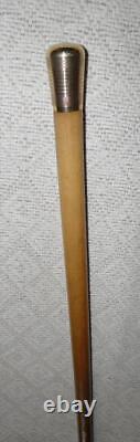 Antique Walking Stick / Cane Hallmarked 14 Carat Gold Engraved Pommel Malacca