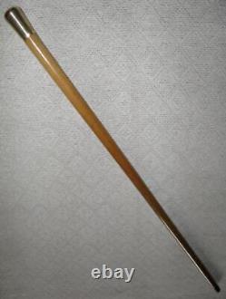 Antique Walking Stick / Cane Hallmarked 14 Carat Gold Engraved Pommel Malacca