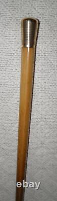 Antique Walking Stick / Cane Hallmarked 14 Carat Gold Engraved Pommel Malacca