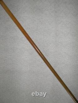 Antique Walking Stick / Cane Hallmarked 14 Carat Gold Engraved Pommel Malacca