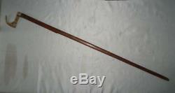 Antique Wooden Walking Stick- Brass Handle with Mining/Machine/Tools Design 95cm