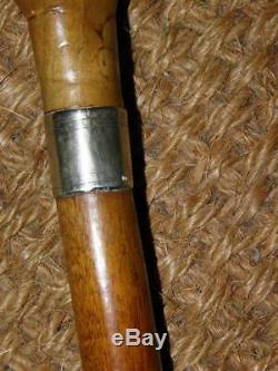 Antique Wooden Walking Stick/Cane With A Hand Clenching A Ball Handle'T. J. P