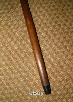 Antique Wooden Walking Stick/Cane With A Hand Clenching A Ball Handle'T. J. P