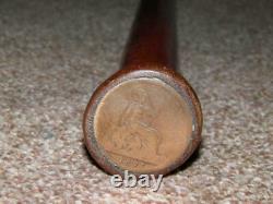 Antique Wooden Walking Stick/Cane With An Inset 1891 Copper One Penny Coin Top