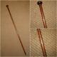 Antique Wooden Walking Stick/cane With Gold Floral Inlay Design -95cm