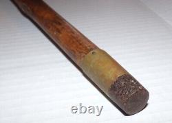 Antique Wooden Walking Stick Snake Handmade Hand Carved Glass Eyes Cane 36-1/2